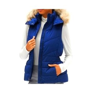 Banana Republic blue puffer vest
